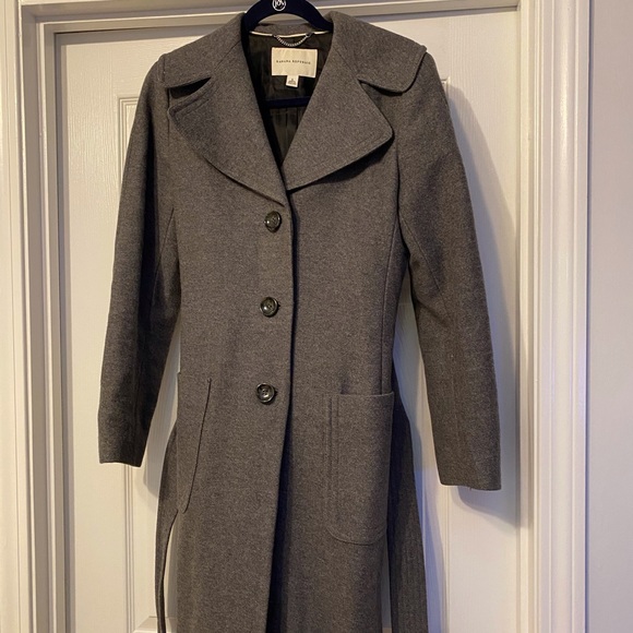 Banana Republic Grey Wool Winter Belted Coat EUC - Picture 3 of 8